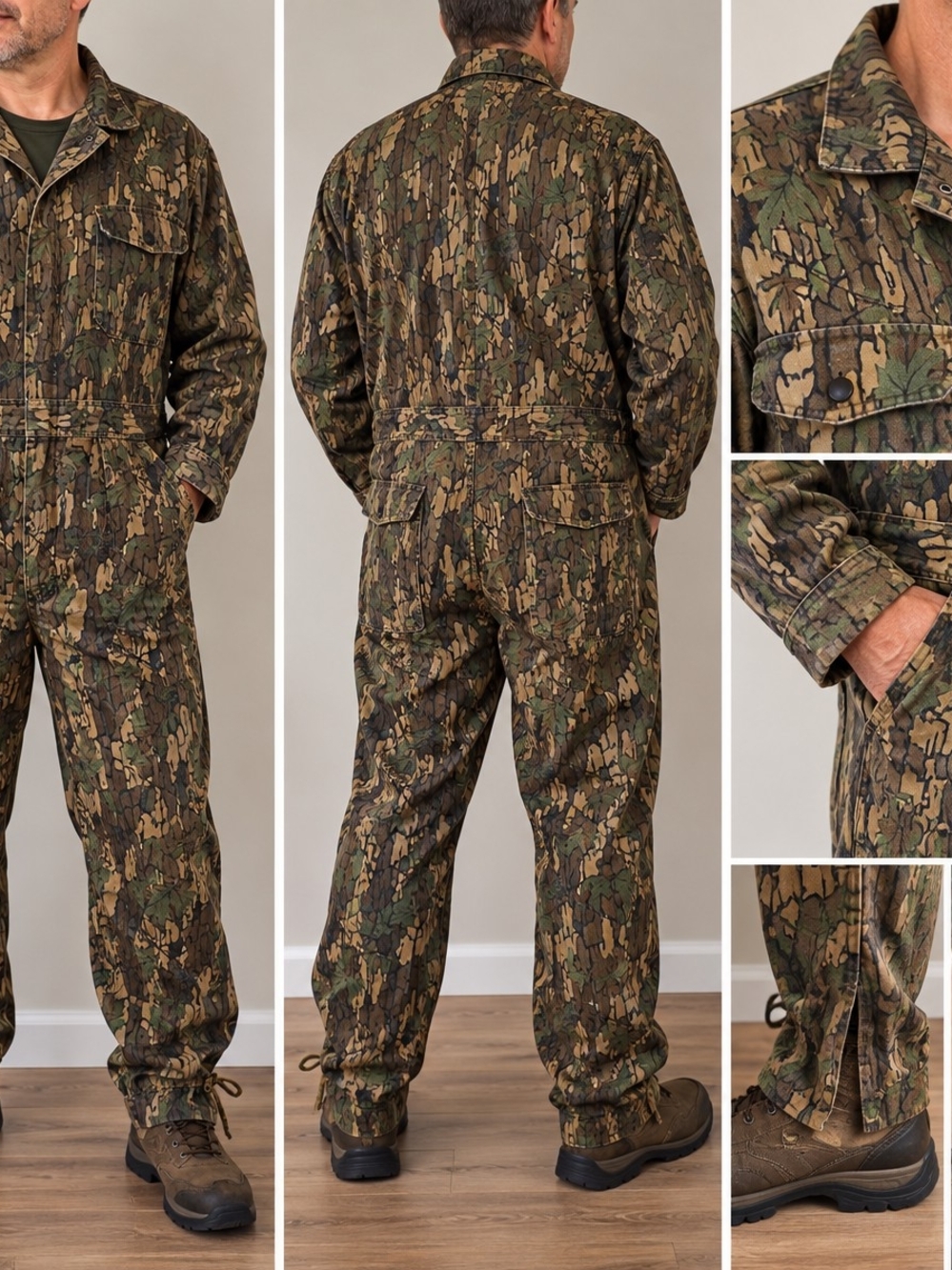 Men's Camouflage Utility Coverall - Green/Brown